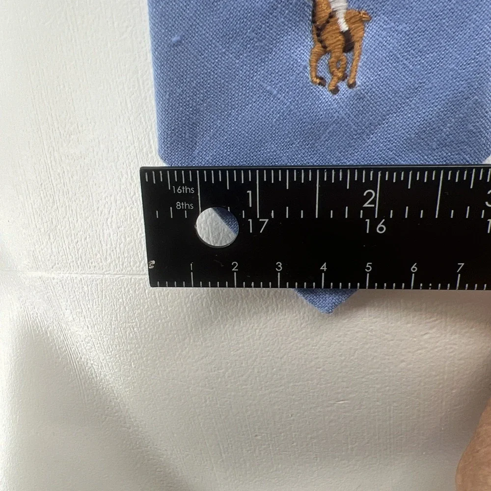 VTG Polo Ralph Lauren 100% Linen Blue Big Pony Tie Hand Made In Italy